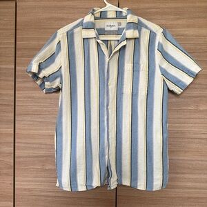 Goodfellow & Co Men's Casual Blue and White Striped Shirt